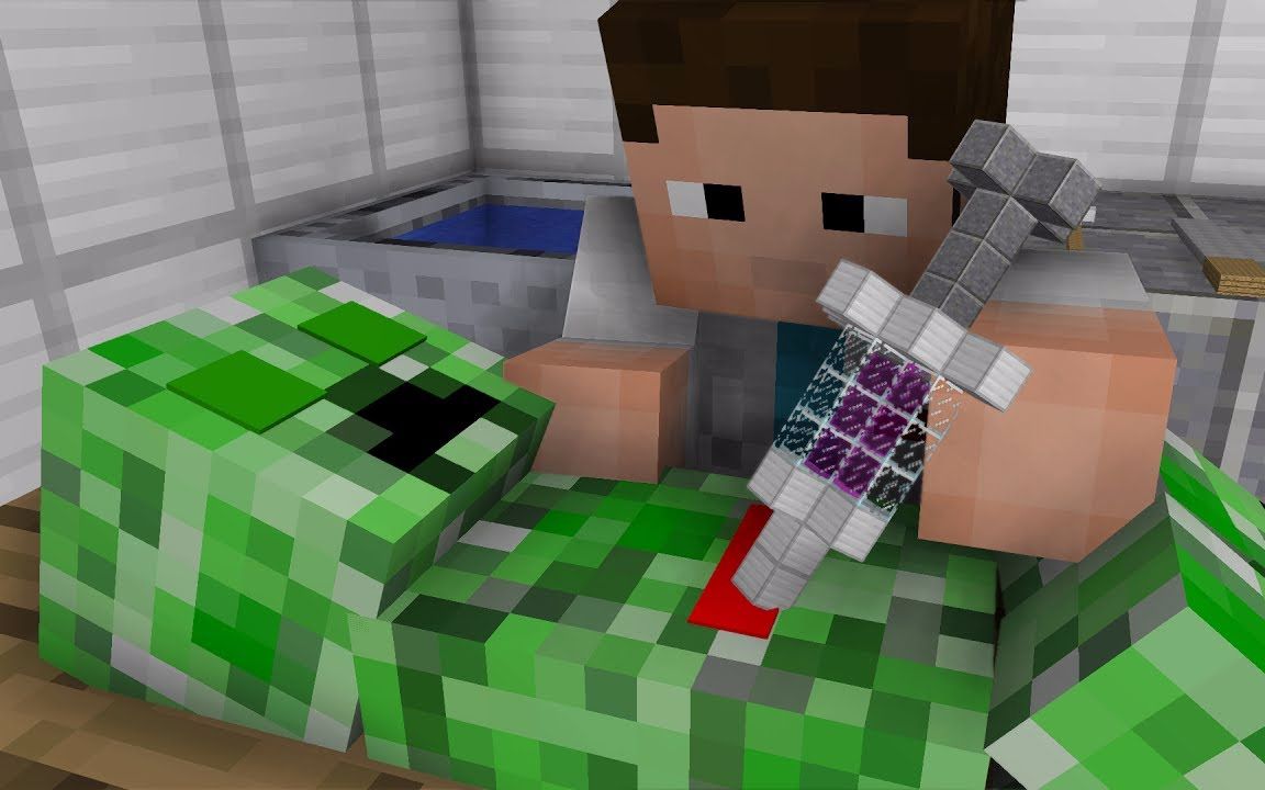 【我的世界】怪物学校:给jj怪做手术 creeper operation!