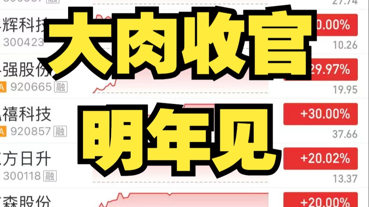 大肉收官了，我们明年再会