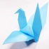 一张纸折天蓝色的千纸鹤折法, 折纸视频教学
