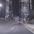 东京城市街道夜晚驾驶 行驶通过彩虹大桥 从大田区到涩谷区