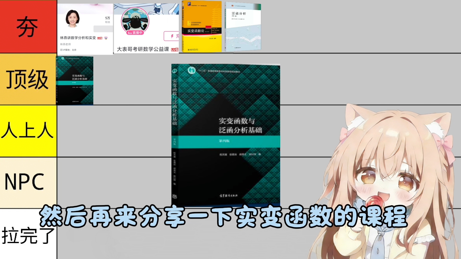 从夯到拉盘点那些大学数学专业B站的课程，数学分析，高等代数，泛函分析，实变函数，抽象代数