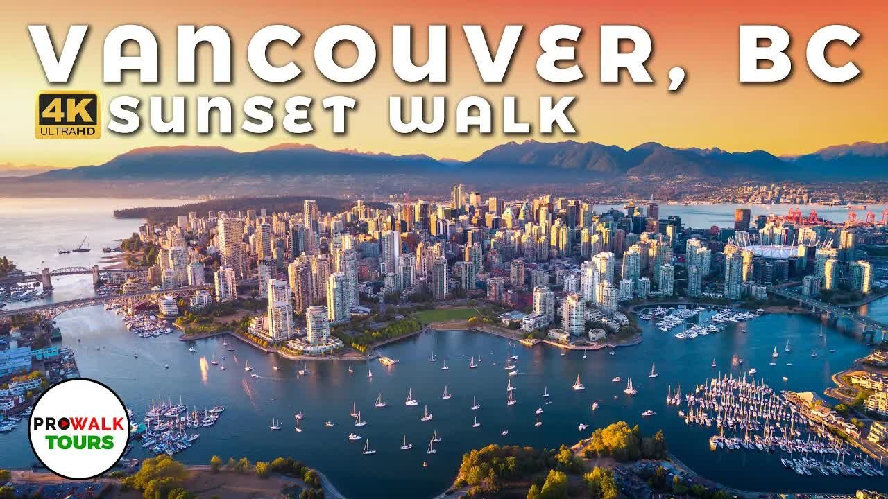 【超清加拿大】温哥华 不列颠哥伦比亚省沿着海滩傍晚漫步 2025.4.4