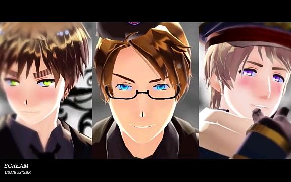 【APH/MMD】露/米/英的SCREAM