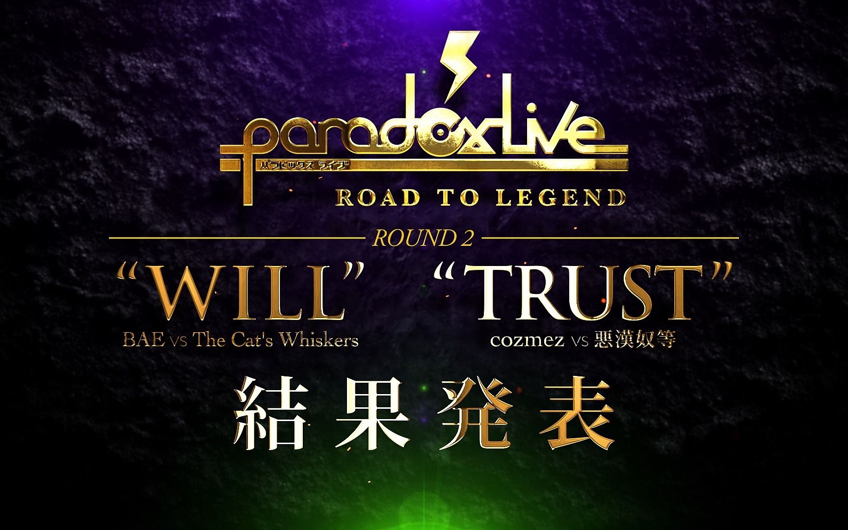 投票结果发表!!-Road to Legend-Round2 WILL＆TRUST