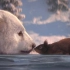 熊和松鼠的冰上舞蹈