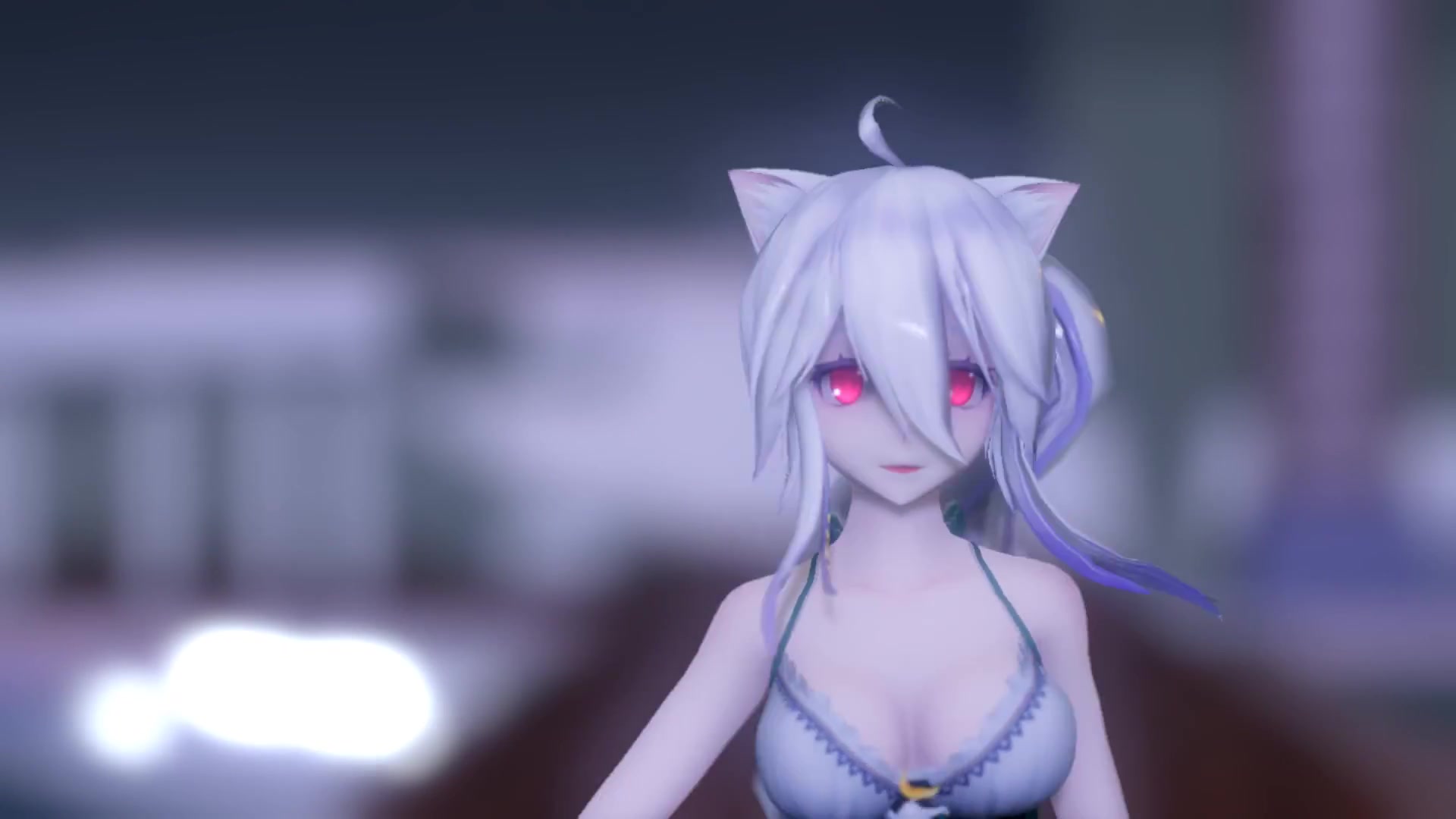 mmd是穿着泳装的猫耳弱音哦