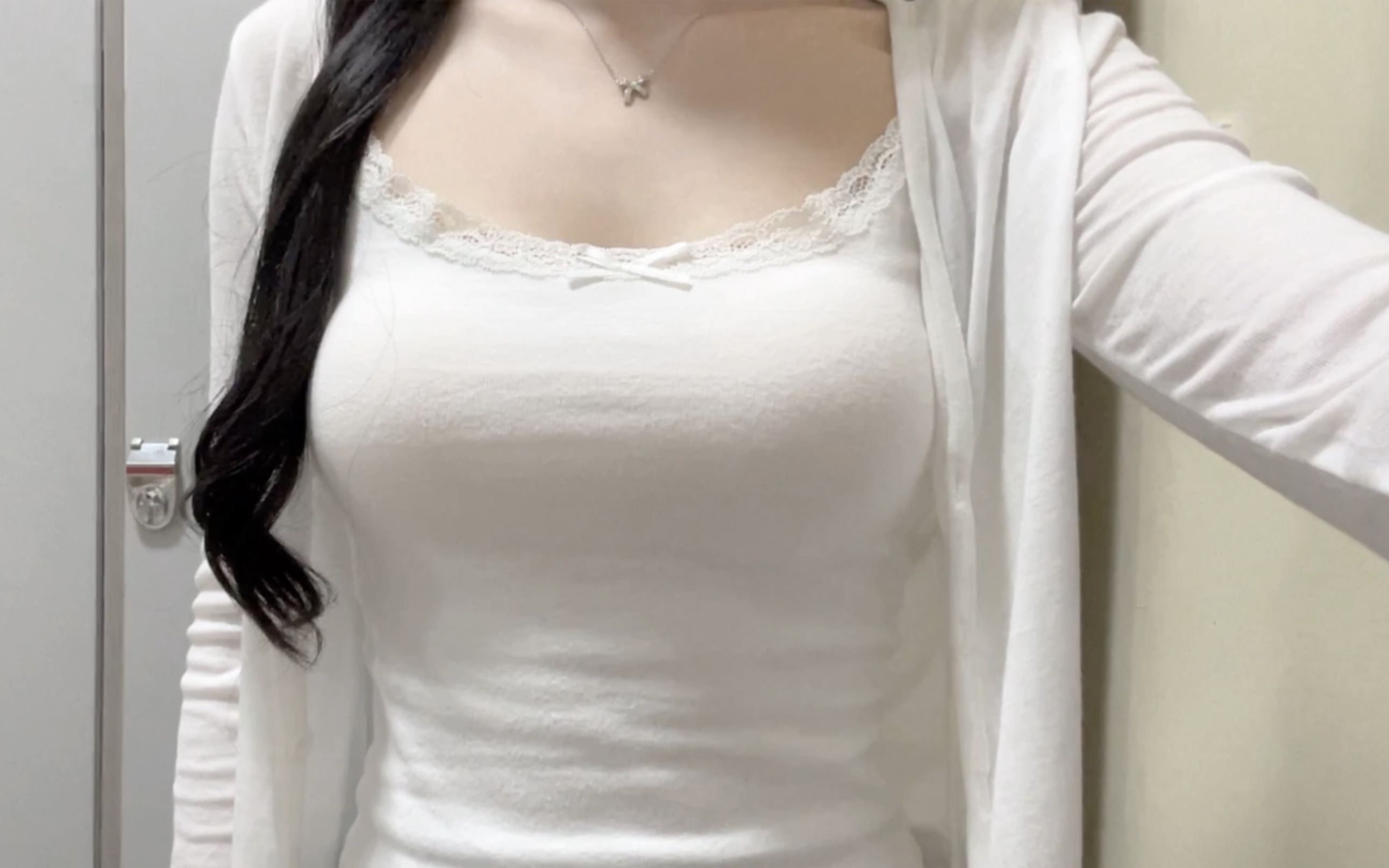The white camisole is so innocent.