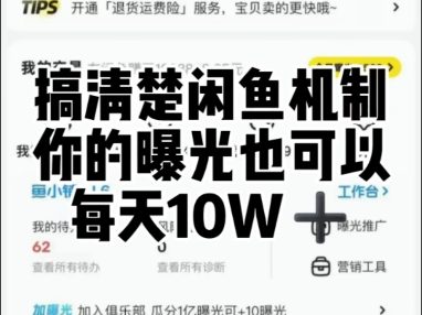 搞清楚闲鱼机制你的曝光也可以每天10w➕