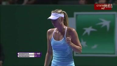 回忆篇-2015<em class="keyword">WTA年终总决赛</em> 莎拉波娃vsA-拉德万斯卡