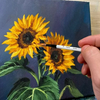 【丙烯画】【绘画教程】【中字】向日葵-Sunflower Glow  Acrylic Painting Time-lapse