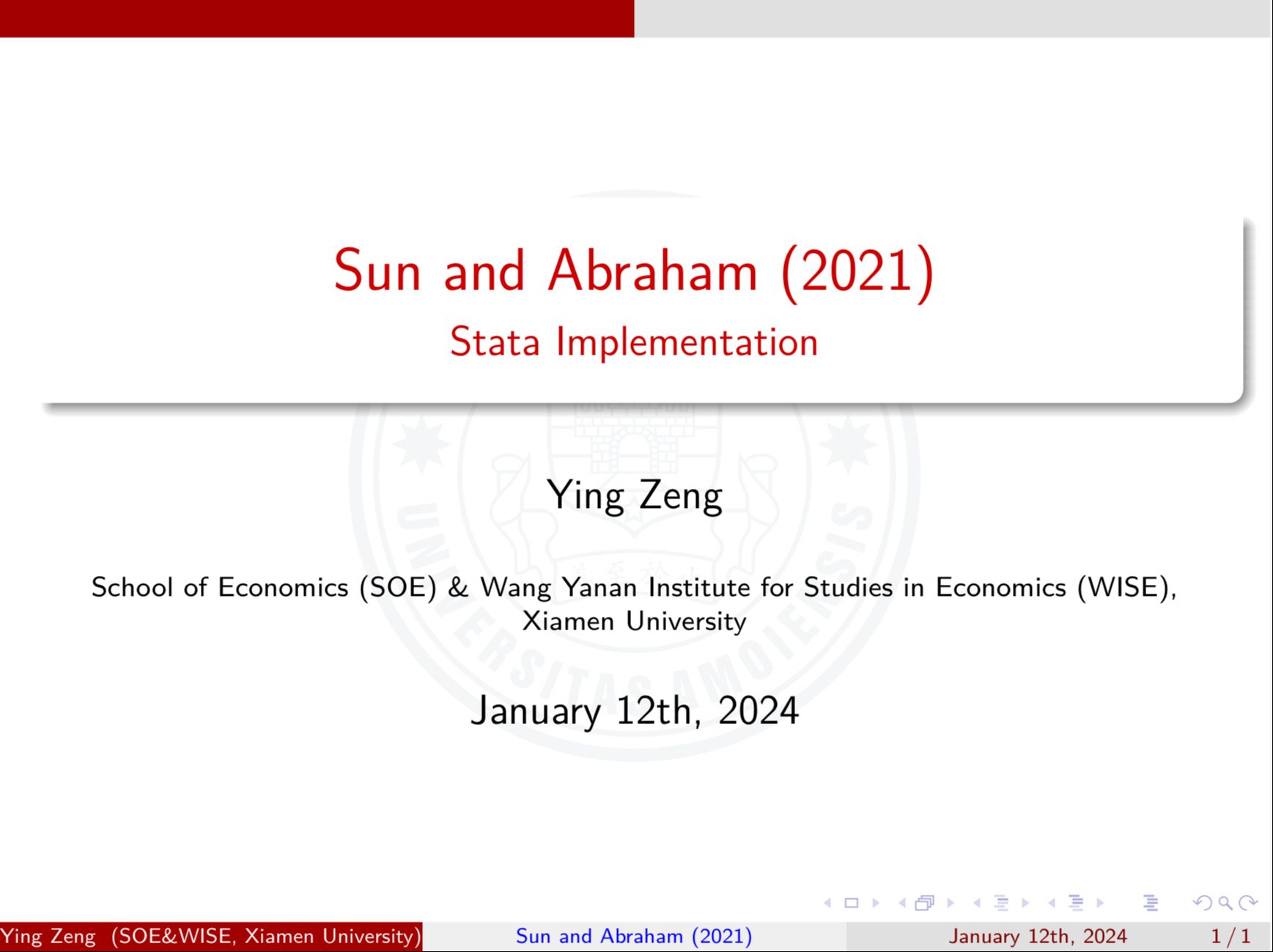 Sun and Abraham (2021)_Stata ImplementationEcon_ZengEcon_Zeng哔哩哔哩视频