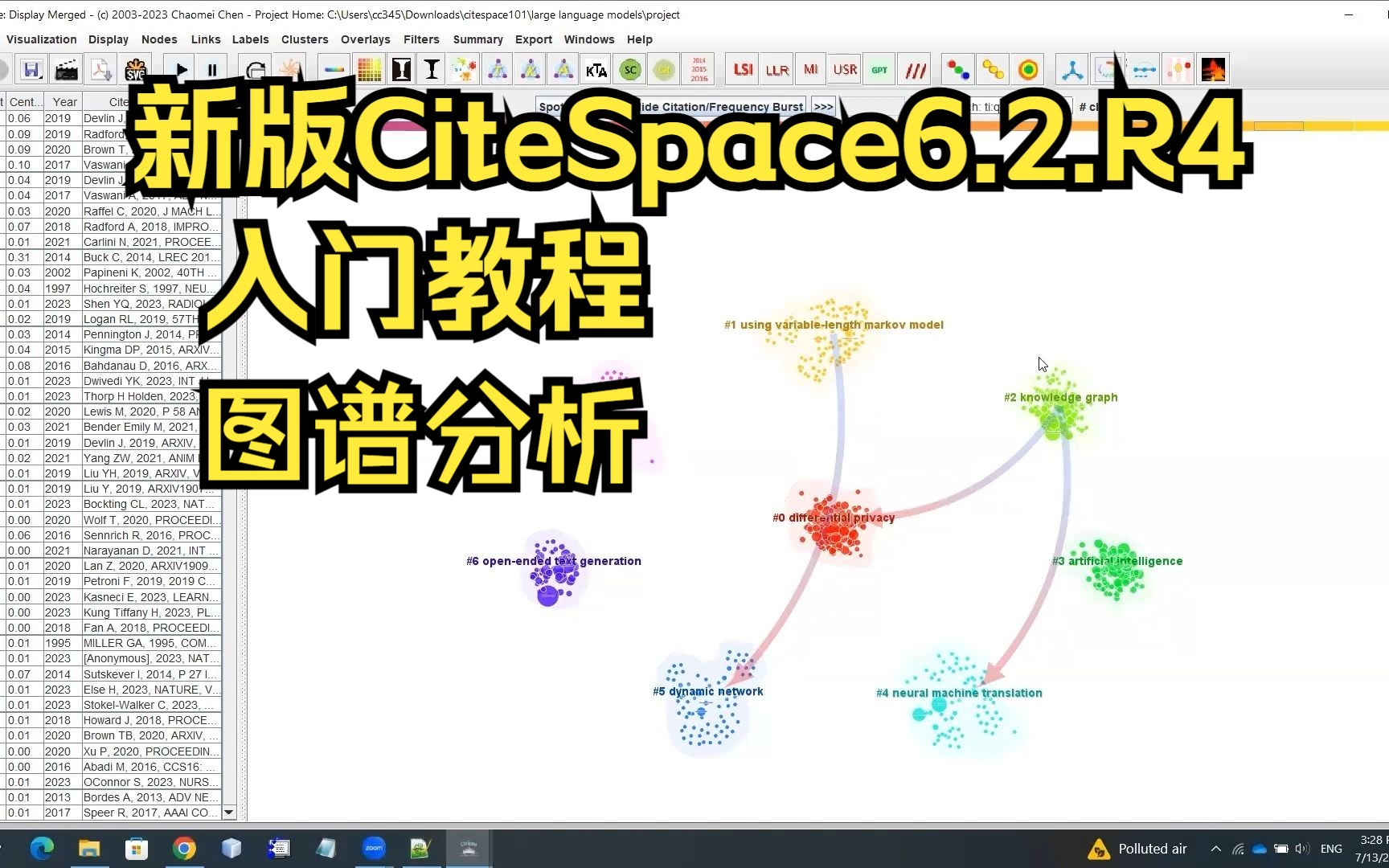 CiteSpace6.2.R4高级版：简短演示帮助您快速入门，陈超美教授关于新版如何使用和分析图谱的学习视频教程