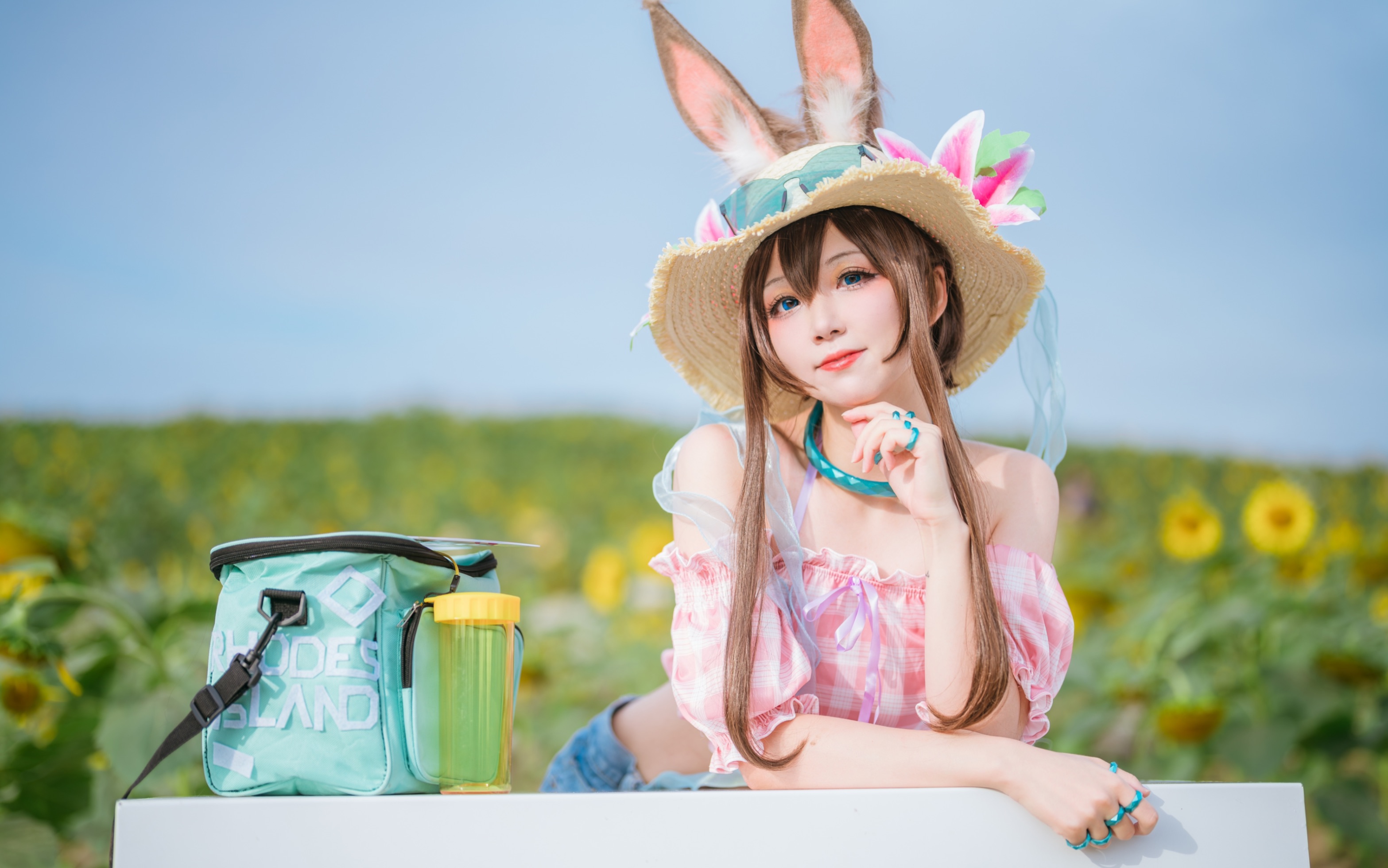 【千岛】博士你看……是向日葵花海……明日方舟-阿米娅cos正片