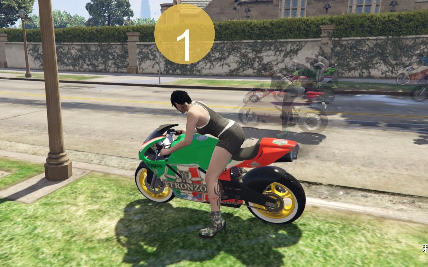 乐美解说gta5机车801跑图高楼大厦之间的特技飞跃