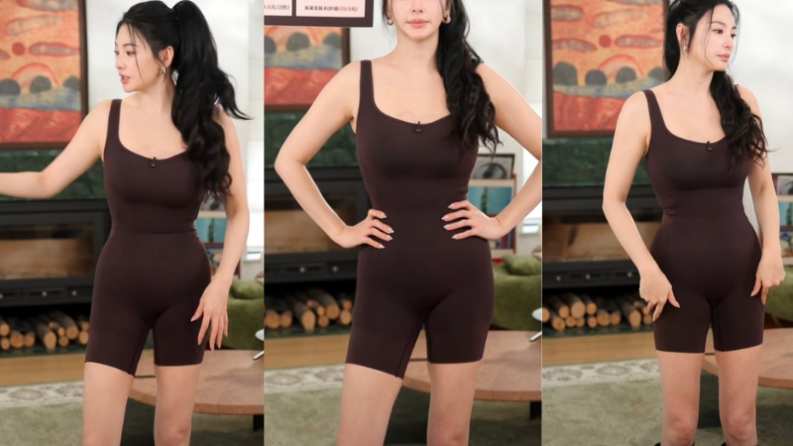 张雨绮紧身塑形衣带货直播 好SAO！