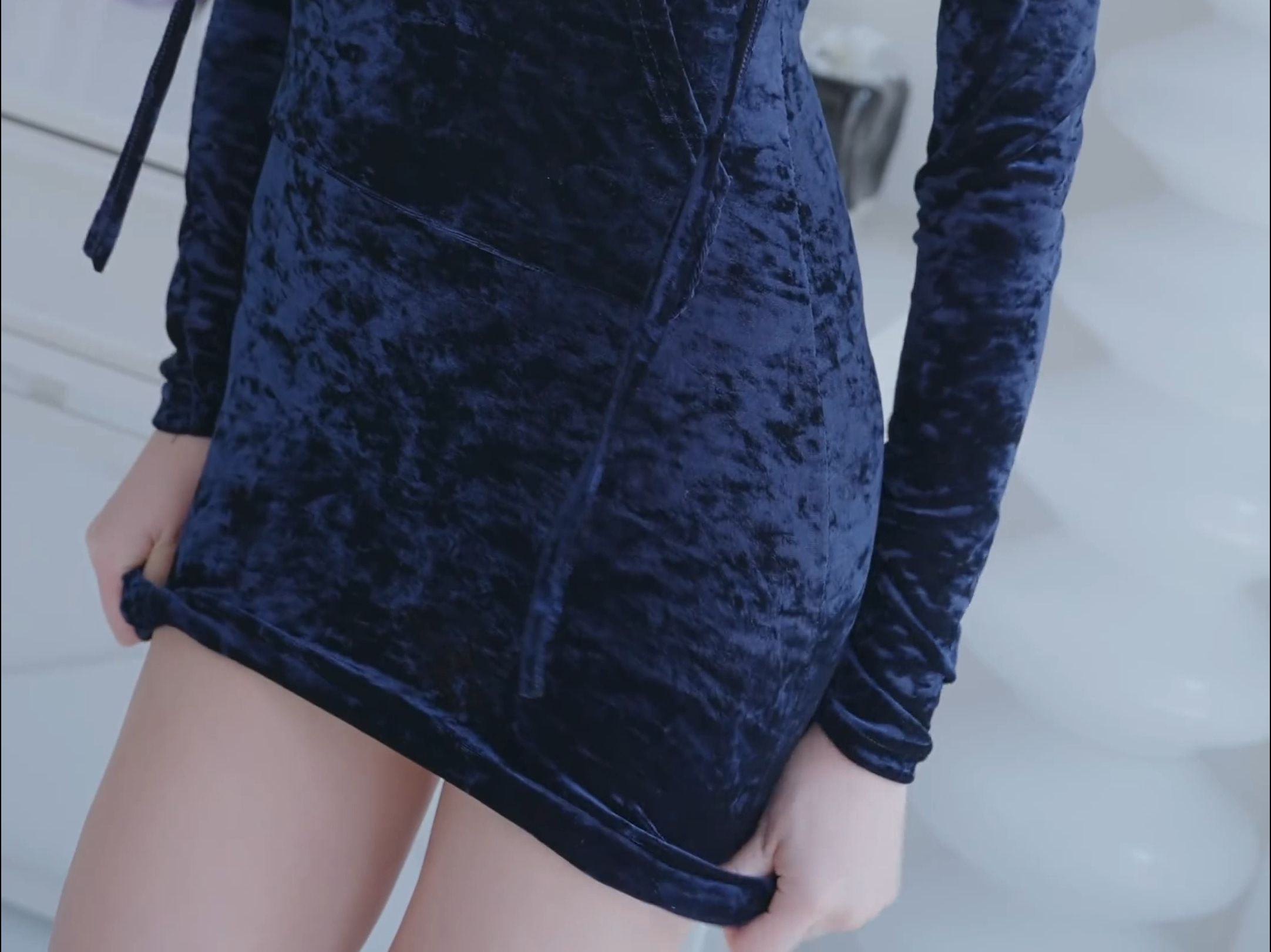 Hooded Velvet Wrap Dress & Cake Skirt Outfit by Ms. tsuki