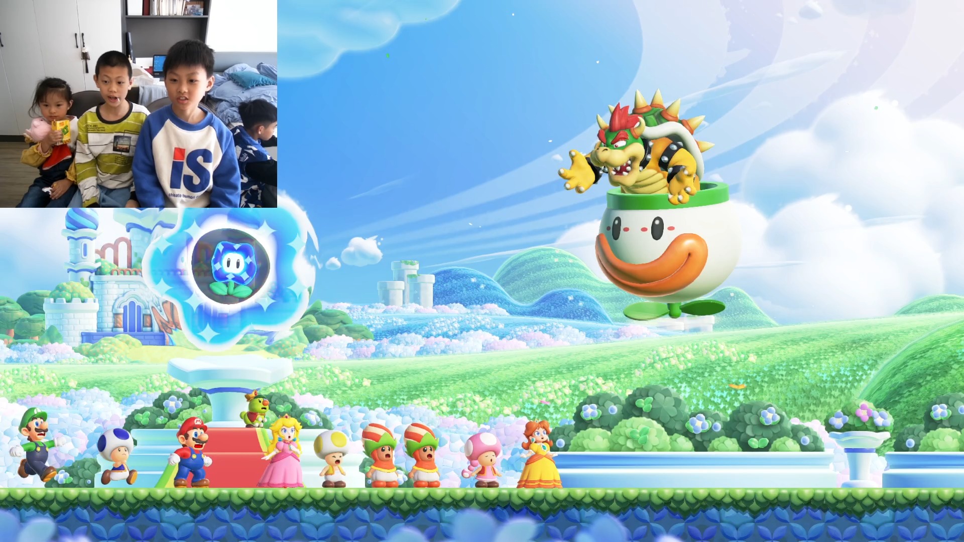 跟同学一起玩马里奥惊奇