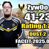 沙皇归来！五秒五杀！ZywOo（41-23）和好友faceit天梯五排(DUST 2)丨2025.02.25第一局丨CS2 POV/DEMO_第一视角