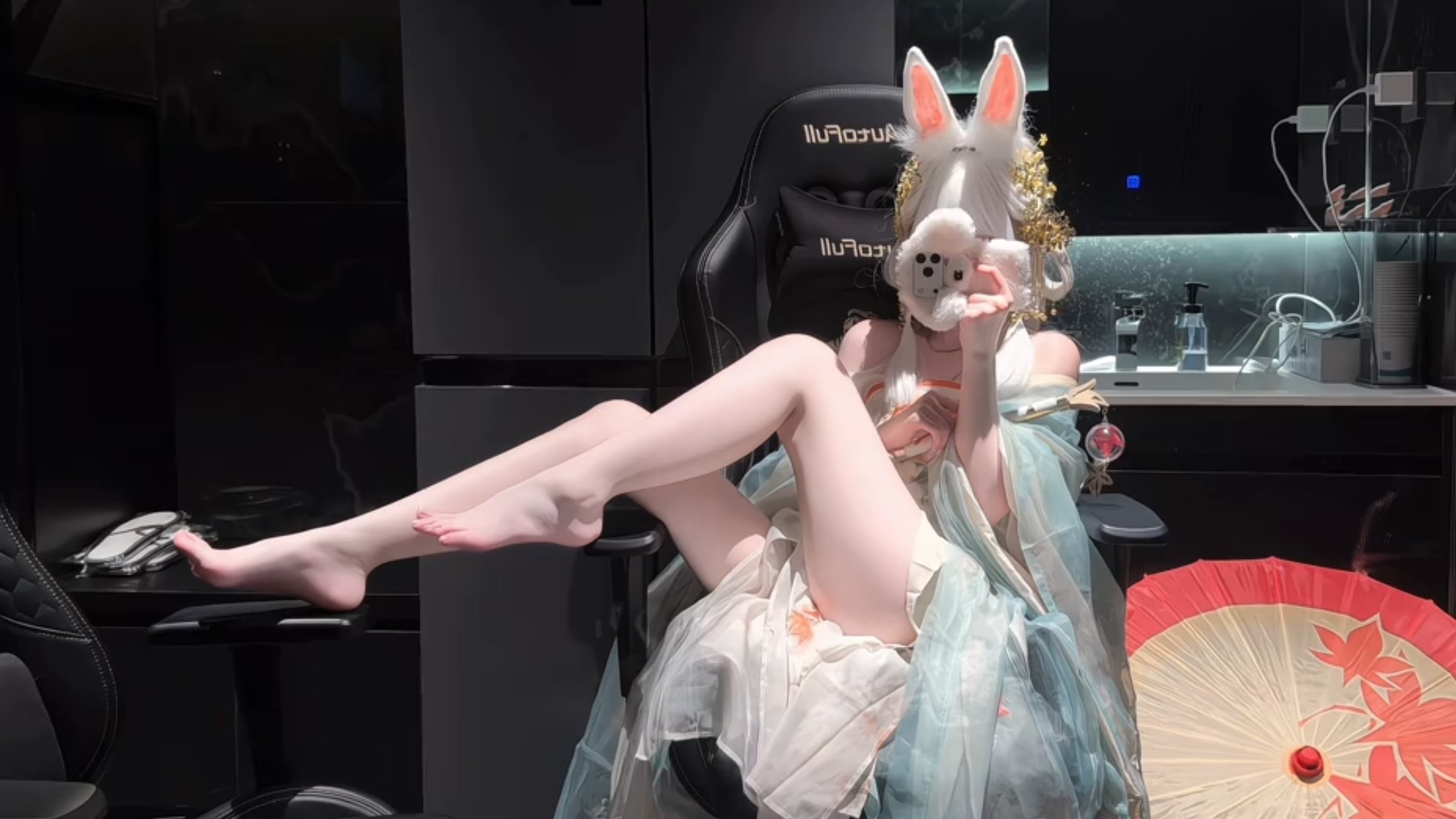 Why are you squatting on my umbrella?