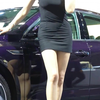 #车模美女  #超清美女  车展现场一身黑短裙的美女车模