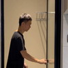 卫生间 储藏间一门两用极简玻璃平开门