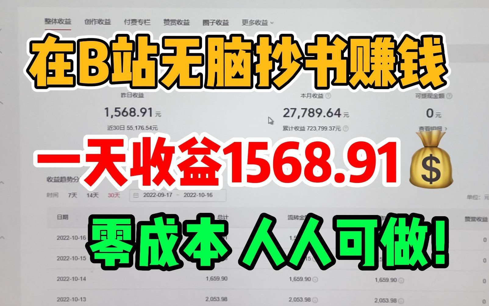 宅家在B站无脑抄书赚钱,一天收益1500多,零成本兼职人人可做,分享实操方法!哔哩哔哩bilibili