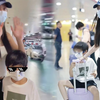 杨颖带儿子现身机场，6岁小海绵用小奶音喊妈妈，母子互动好有爱