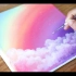 丙烯画一看就会系列——梦幻彩虹的天空和云彩