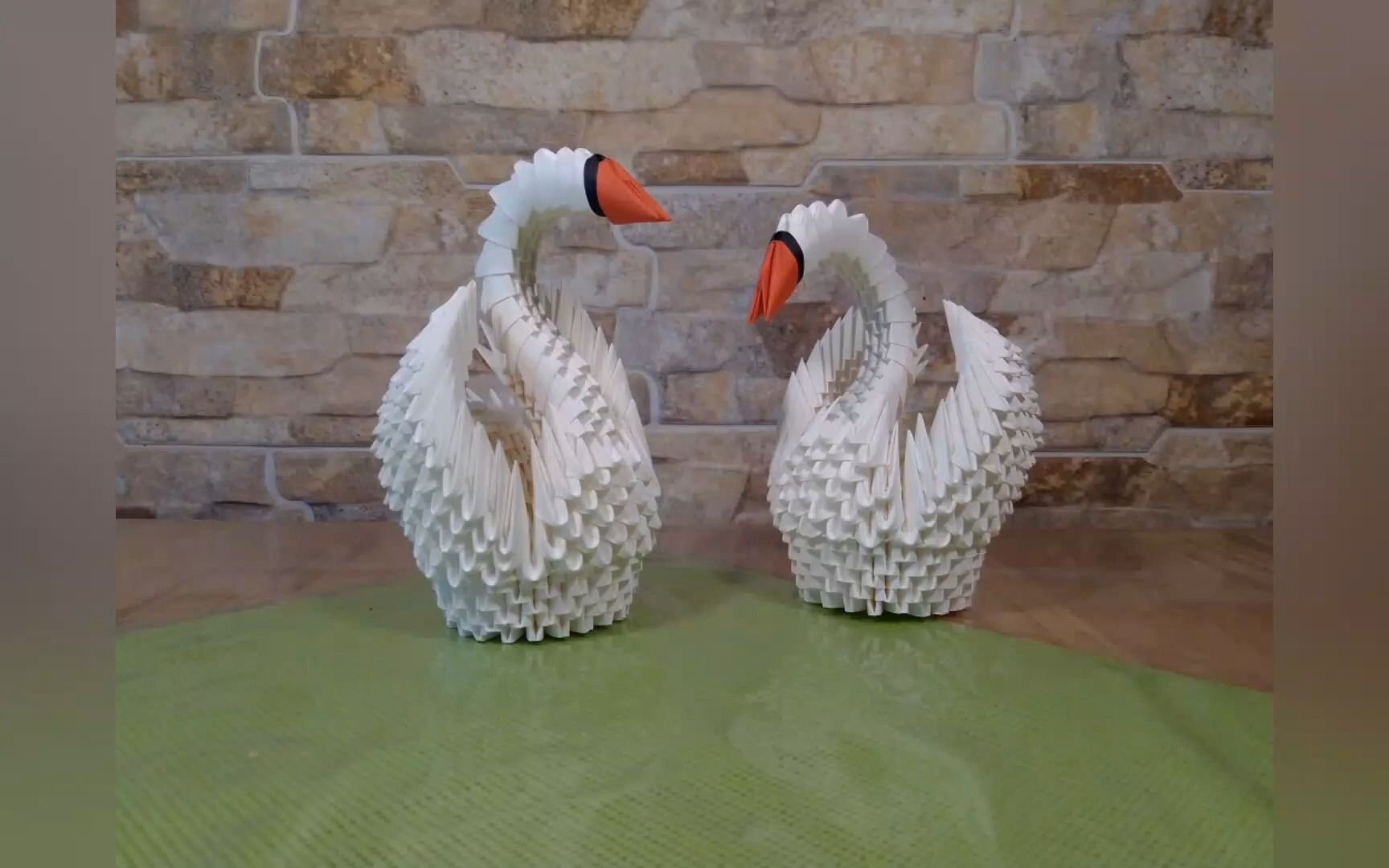 三角插工艺 3d origmi 立体折纸 天鹅第3部分