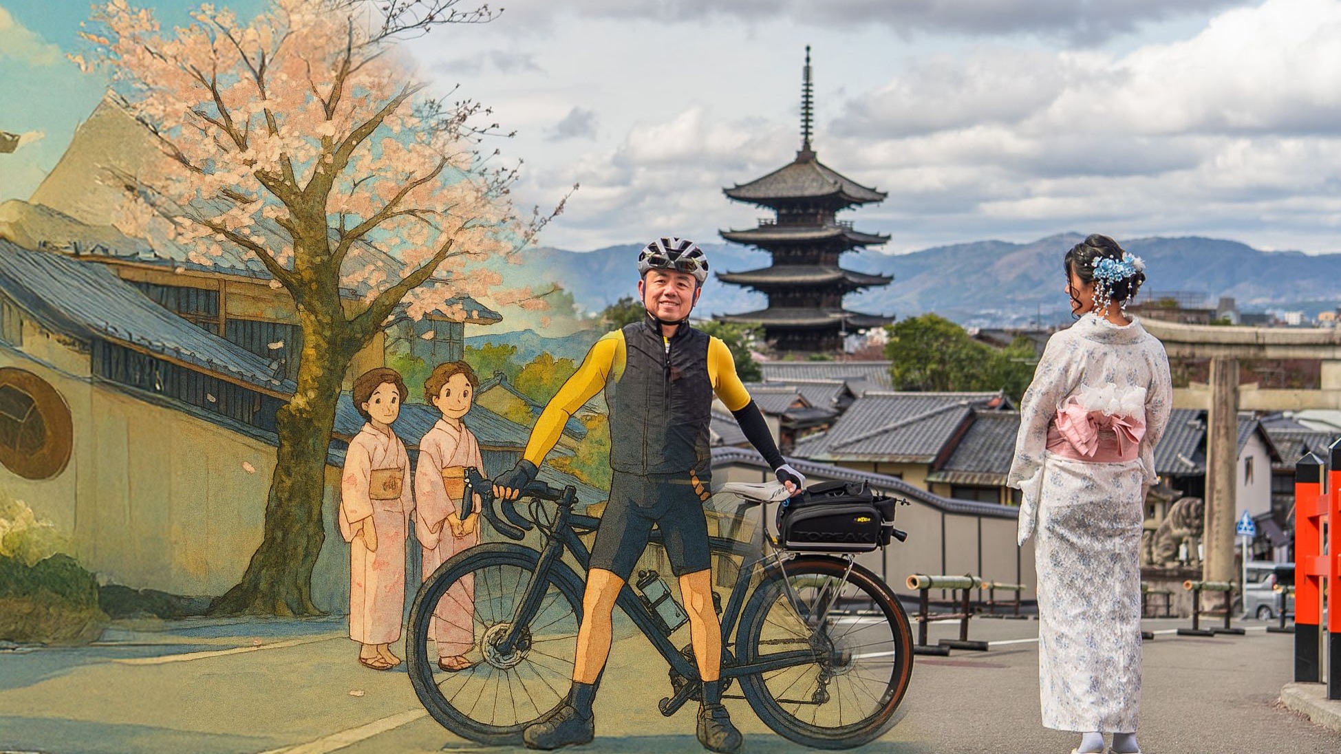 4K｜世界级骑行路线有多爽？｜自行车上的岛波海道，偶遇日本樱花季