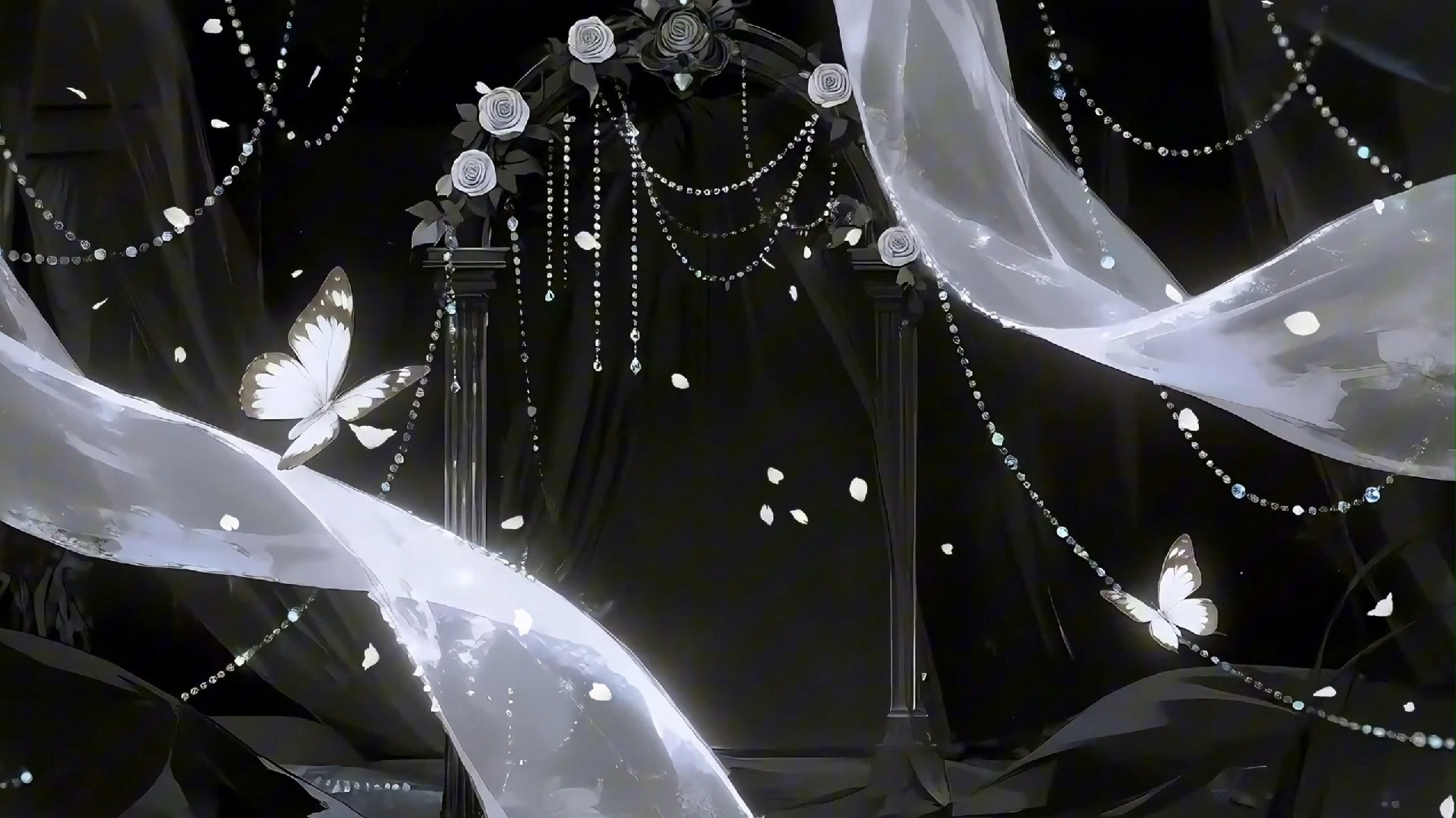 【极光蝶羽】直播背景动态背景vup哥特复古唯美