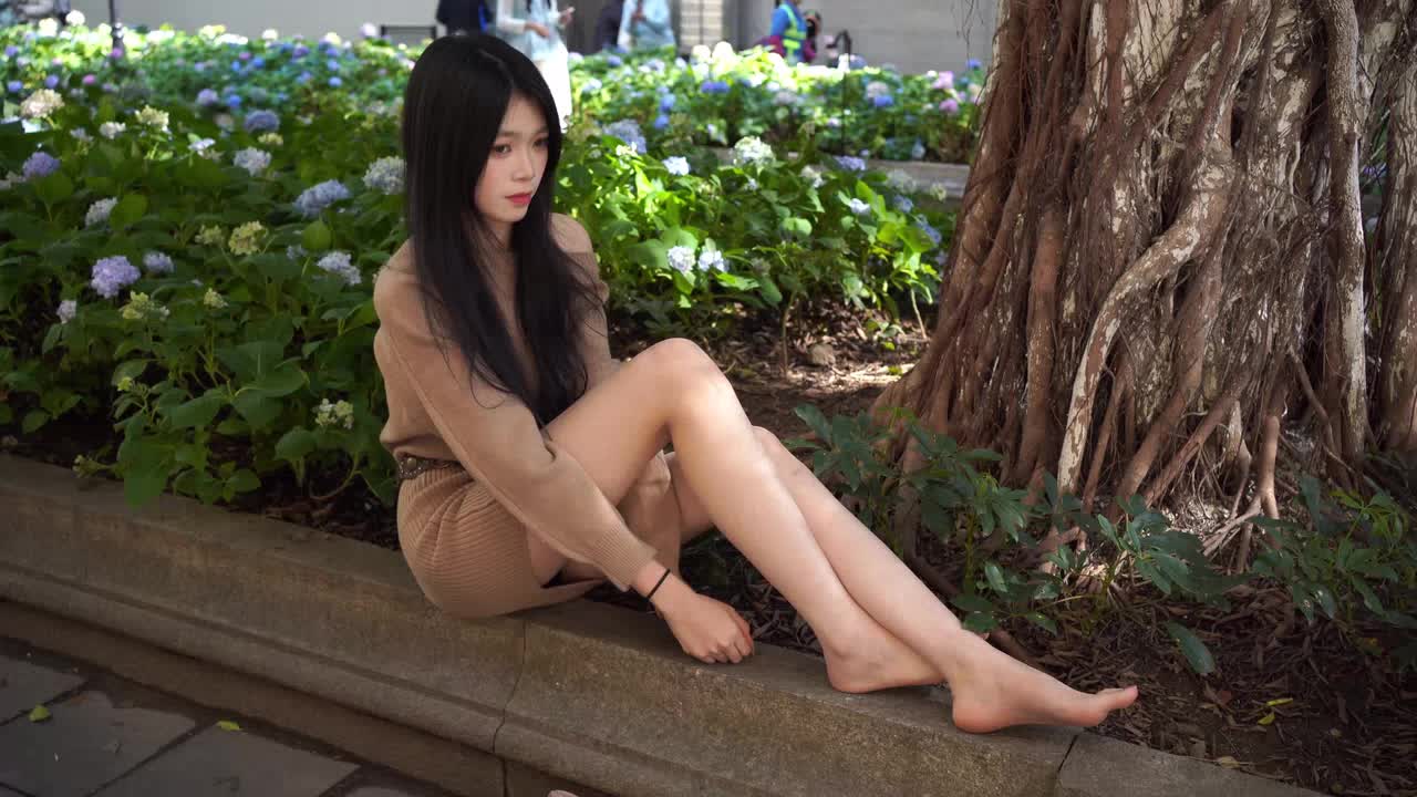 腿好长
