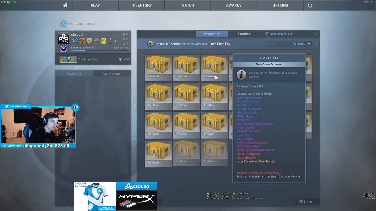 csgoshroud尝试开新箱子