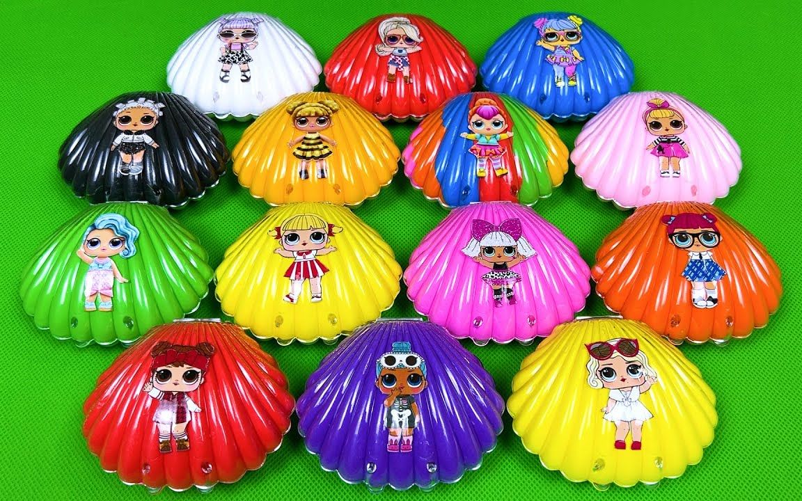 儿童益智手工游戏户外寻找惊喜娃娃与粘土贝壳混合彩虹