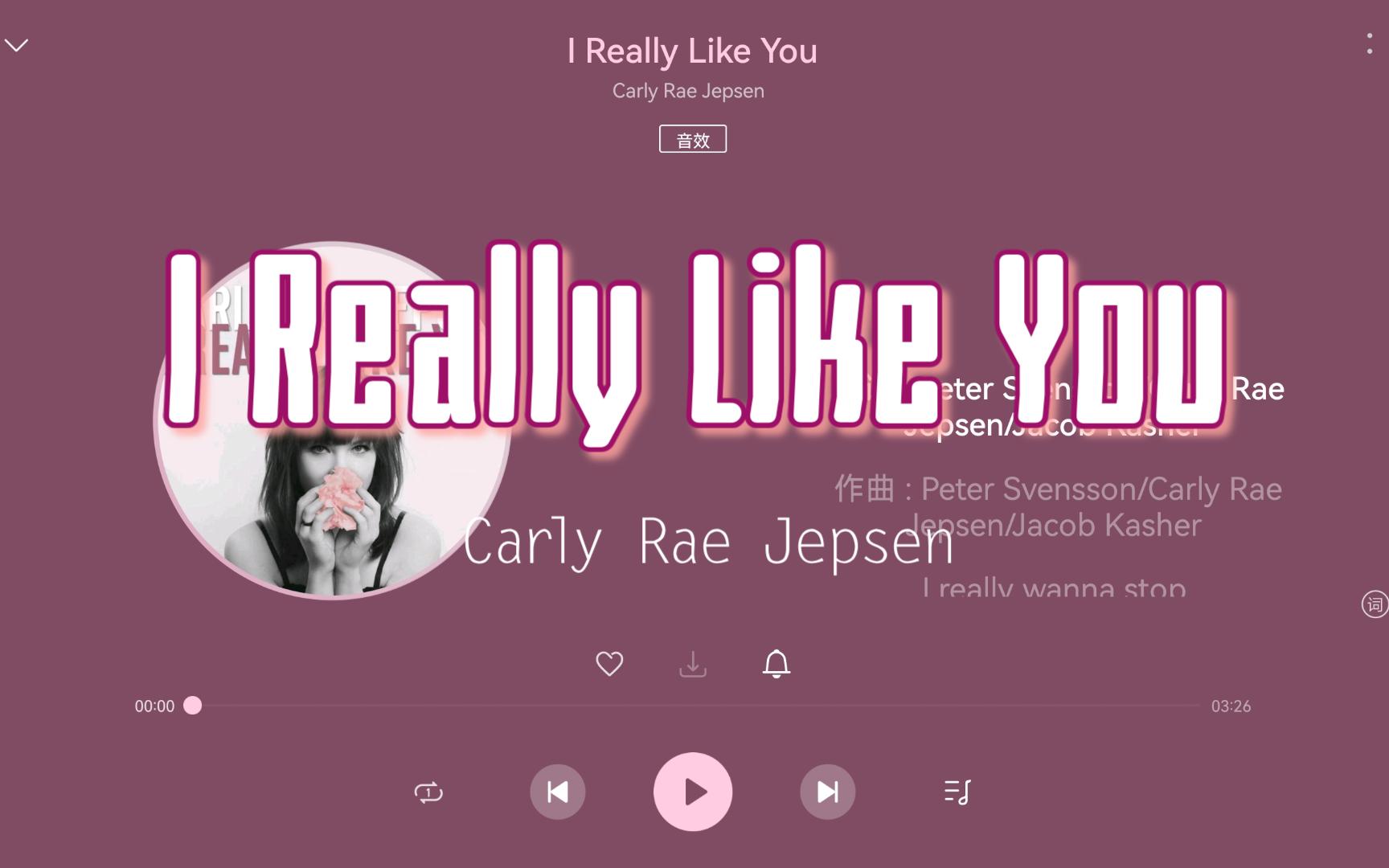 【无损Hi-Res】欧美甜曲《I Really Like You》"But I need to tell you something"-4K
