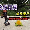 河里捡到两个小玩具，玉米投手和僵尸，直接上演野外植物大战僵尸