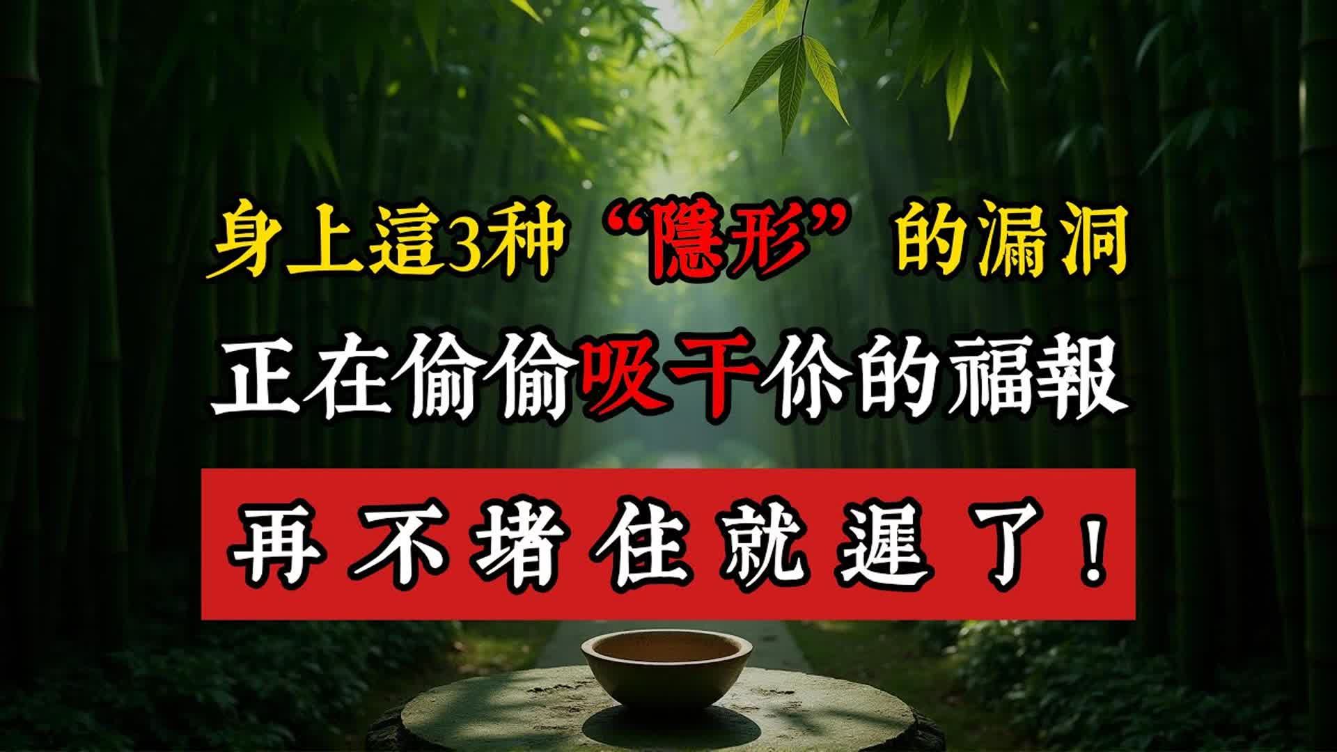 身上这3种“隐形”的漏洞，正在偷偷吸干你的福报，第2种几乎人人都在犯,再不堵住就迟了！