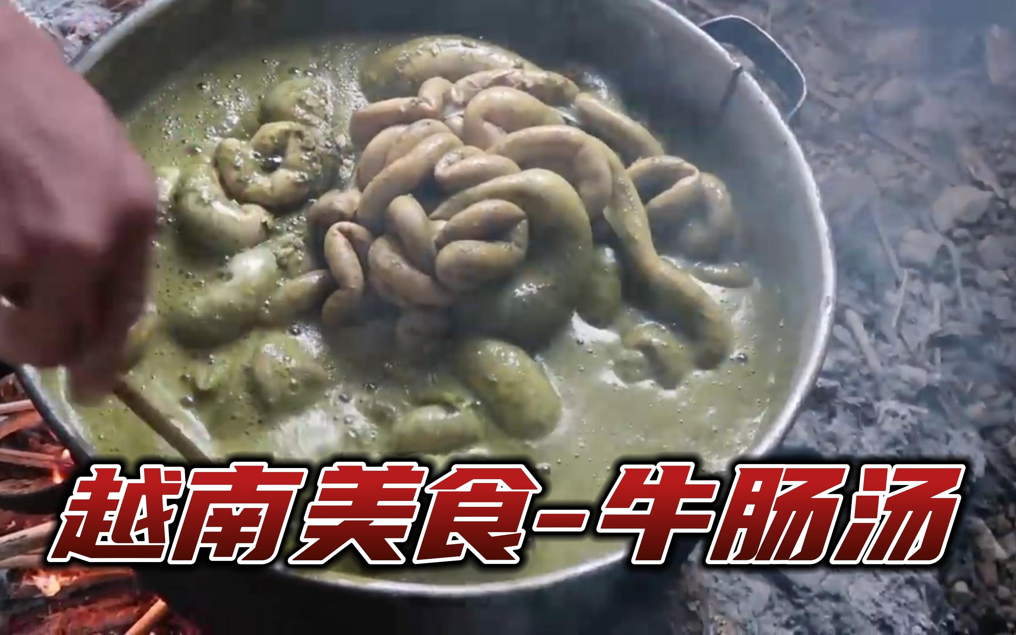 越南美食，越南猛人煮牛肠粪汤，你见过吗？你饿了吗？