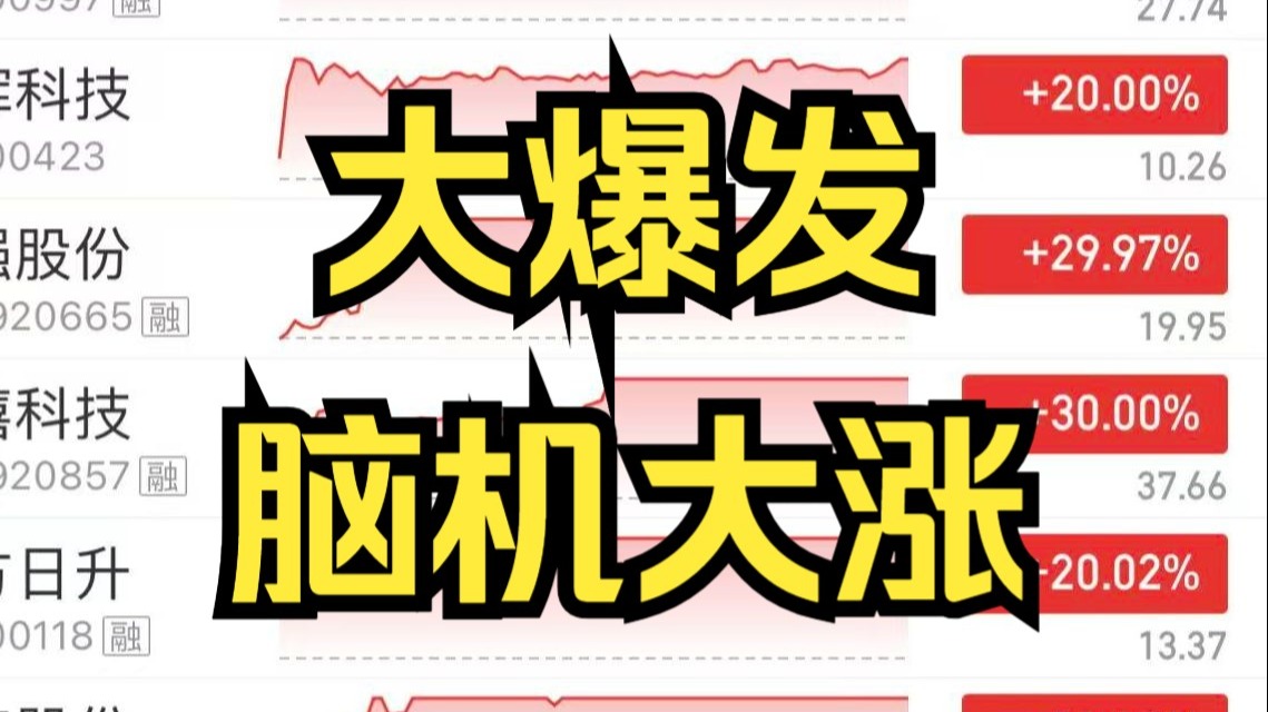 指数4000点大爆发，脑机大涨，能否走成新主线？