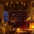【舒适温暖治愈的圣诞音乐房间】边听着壁炉烤火声和看着窗外的大雪在屋内休息阅读