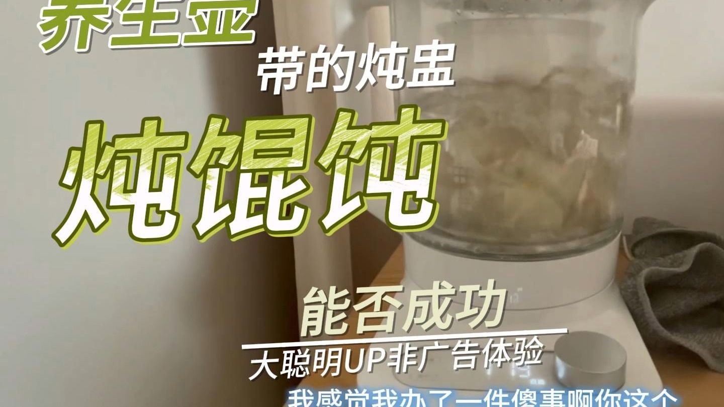 【非广告体验】米家养生壶P1，带的炖盅怎么用，大聪明up用来炖馄饨，能否成功！