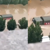 河南暴雨中军车逆流行驶，水淹驾驶室仍飞速前进，危难时刻见忠诚