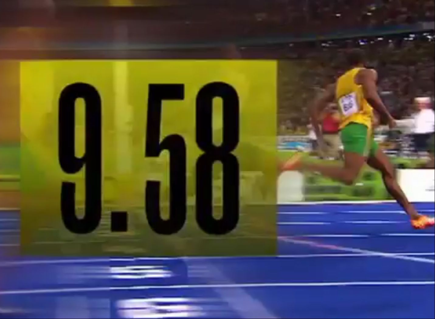 博尔特100米世界记录9.58，步数41步，速度44.17km/h