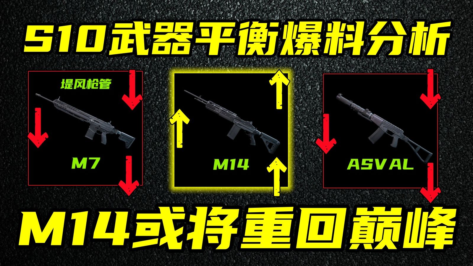 三角洲行动 M14重回巅峰！双S+天王削弱！有史以来最平衡的版本即将到来！