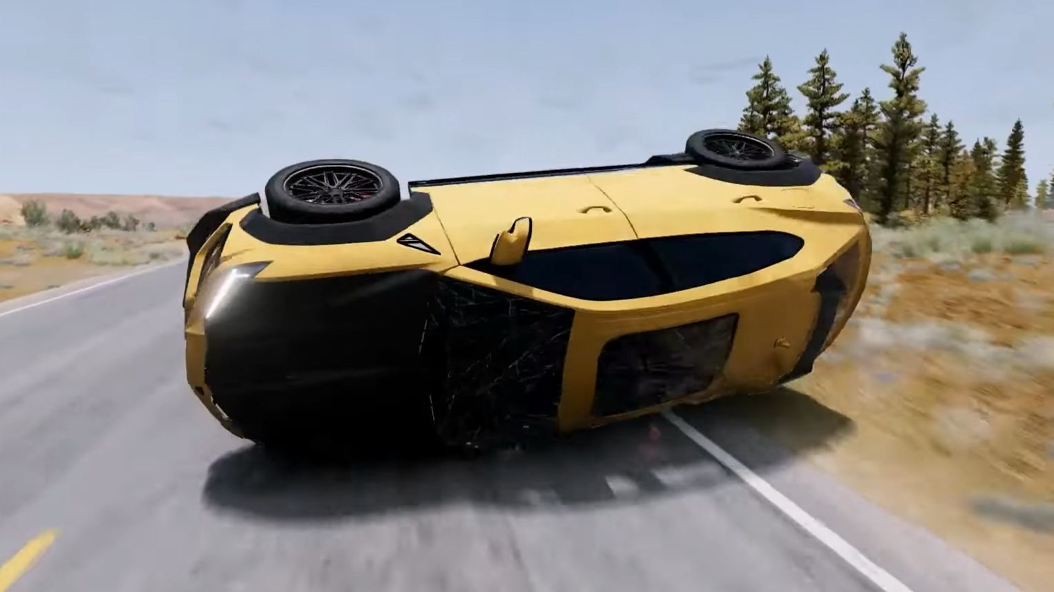 BeamNG模拟汽车翻车坠落车祸碰撞