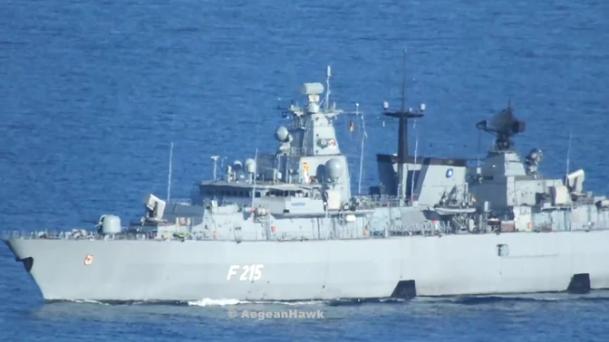 【德国海军】勃兰登堡级护卫舰“勃兰登堡”号（F-215）航行在爱琴海（2017/7）