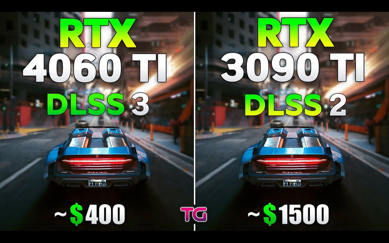 RTX 4060 Ti DLSS3 vs RTX 3090 Ti DLSS2 | 赛博朋克2077 - 1080p和4K分辨率对比测试