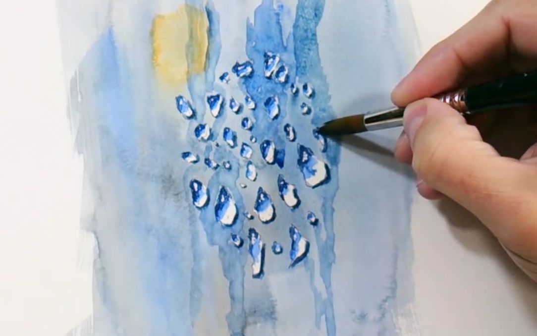 水彩 如何用水彩画水滴 水彩技法 哔哩哔哩 つロ干杯 Bilibili