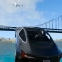看看哪辆车能成功跳跃跨海大桥