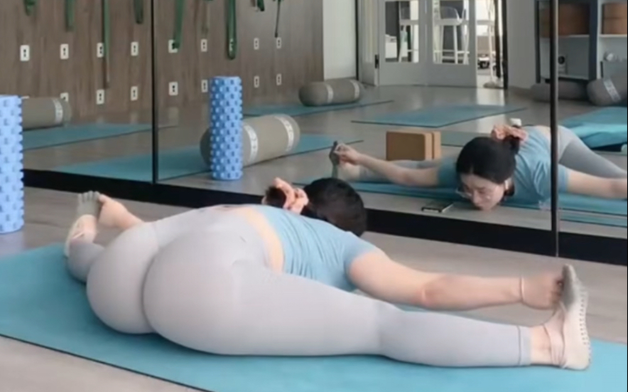 Yoga practice at the gym